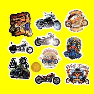 3/$20 Brand New 10x Bikers Harley Davidson Waterproof Stickers